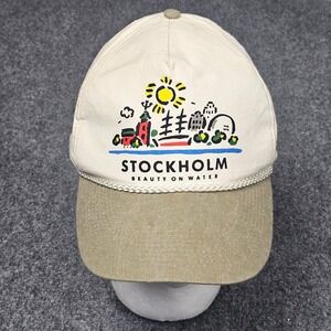 Unbranded Stockholm Souvenir Hat Unisex OSFA Cream Tan Beauty On Water Vintage